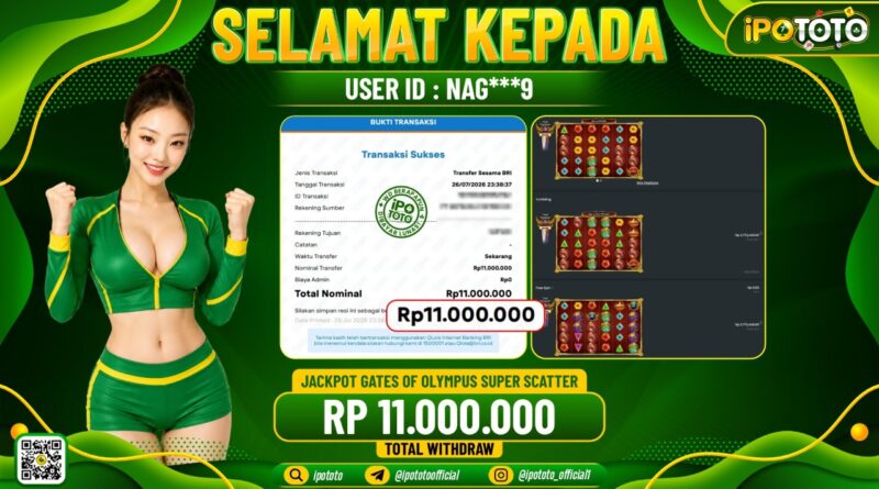 Selamat !! Anda Telah JP GATES OF OLYMPUS SUPER SCATTER dan Telah di Bayar LUNAS !!